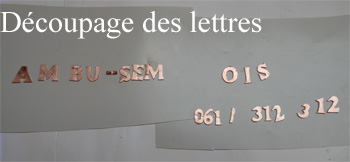 découpage des lettres